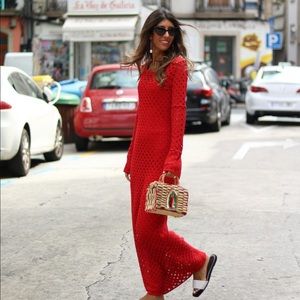 zara open knit dress